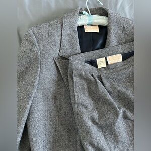 VTG Pendleton Womens 14 Old Money 100% Virgin Wool Suit Set Gray Tweed- Made USA